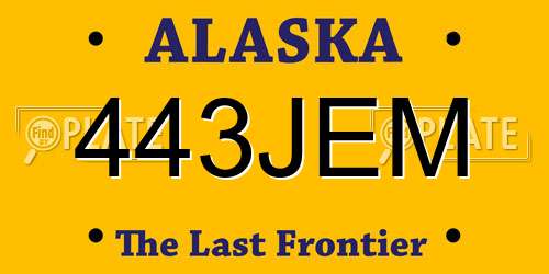 443JEM Alaska License Plate