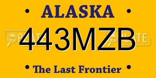 443MZB Alaska License Plate