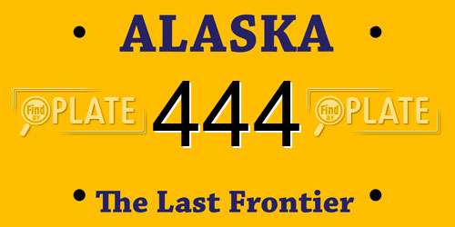 444 Alaska License Plate