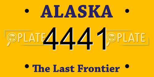 4441 Alaska License Plate