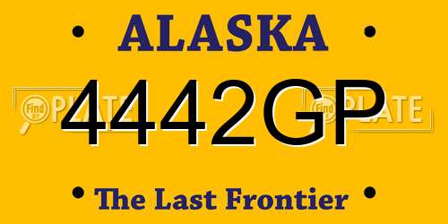 4442GP Alaska License Plate