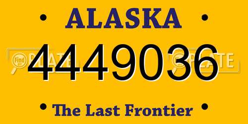 4449036 Alaska License Plate