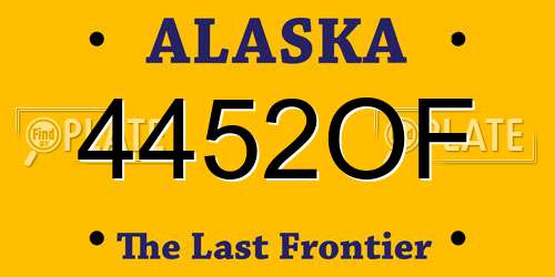 4452OF Alaska License Plate