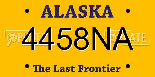 4458NA Alaska License Plate