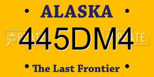 445DM4 Alaska License Plate