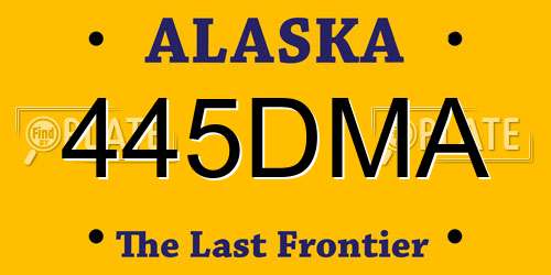 445DMA Alaska License Plate