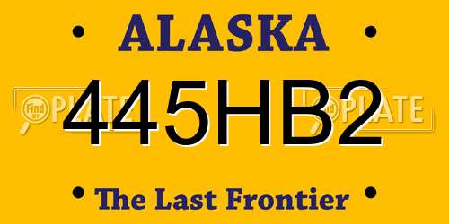 445HB2 Alaska License Plate