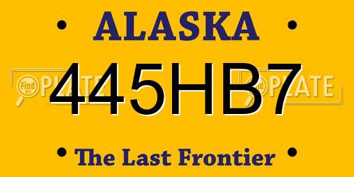 445HB7 Alaska License Plate