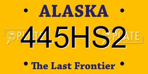 445HS2 Alaska License Plate
