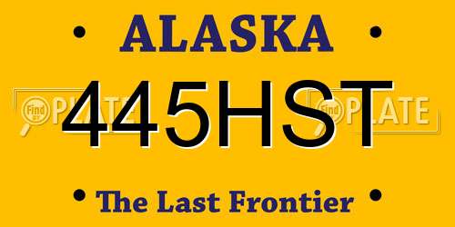 445HST Alaska License Plate