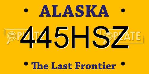 445HSZ Alaska License Plate