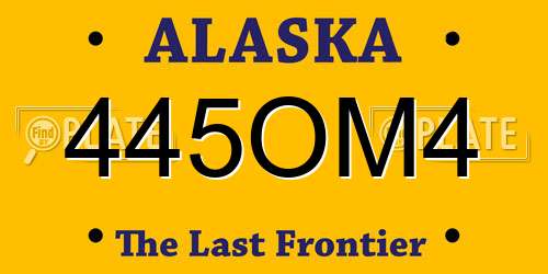445OM4 Alaska License Plate