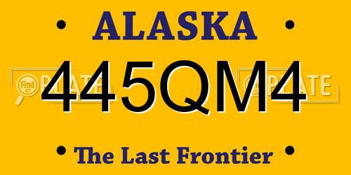 445QM4 Alaska License Plate