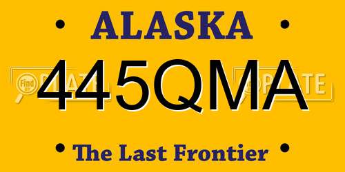 445QMA Alaska License Plate