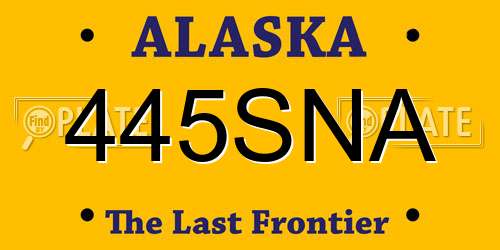 445SNA Alaska License Plate