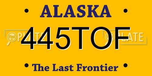 445TOF Alaska License Plate