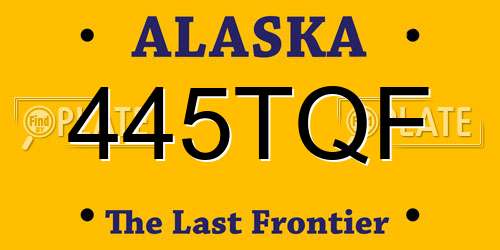 445TQF Alaska License Plate