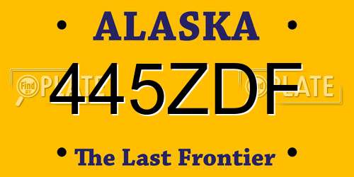 445ZDF Alaska License Plate