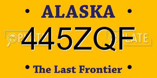 445ZQF Alaska License Plate