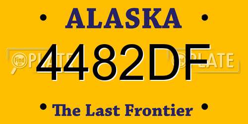 4482DF Alaska License Plate