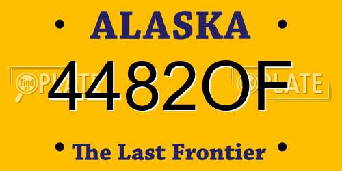 4482OF Alaska License Plate
