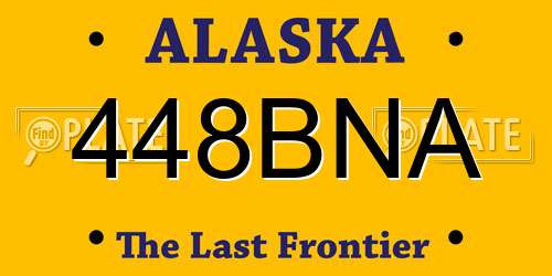 448BNA Alaska License Plate