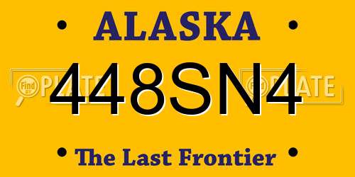 448SN4 Alaska License Plate