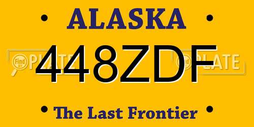 448ZDF Alaska License Plate