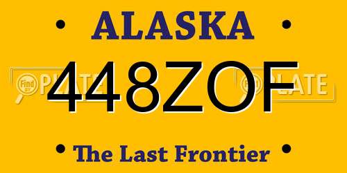 448ZOF Alaska License Plate