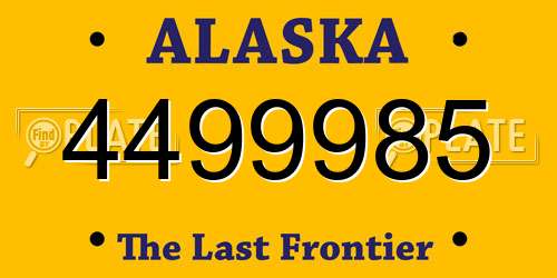 4499985 Alaska License Plate
