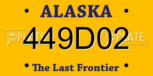 449D02 Alaska License Plate