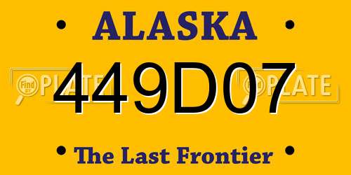 449D07 Alaska License Plate