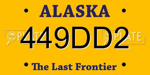 449DD2 Alaska License Plate