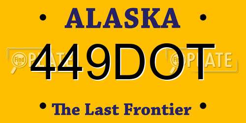 449DOT Alaska License Plate
