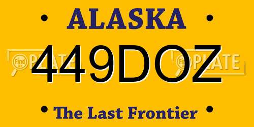 449DOZ Alaska License Plate