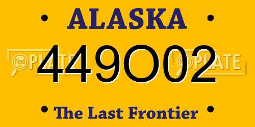 449O02 Alaska License Plate
