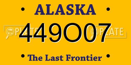 449O07 Alaska License Plate