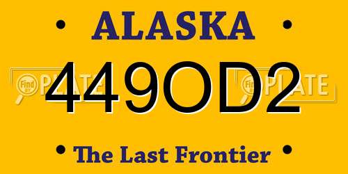 449OD2 Alaska License Plate