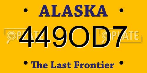 449OD7 Alaska License Plate