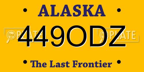 449ODZ Alaska License Plate