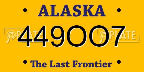 449OO7 Alaska License Plate