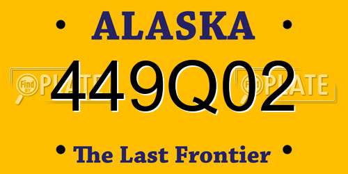 449Q02 Alaska License Plate