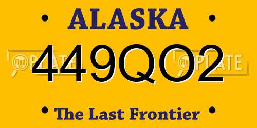 449QO2 Alaska License Plate