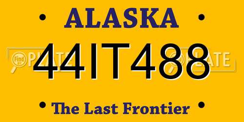 44IT488 Alaska License Plate