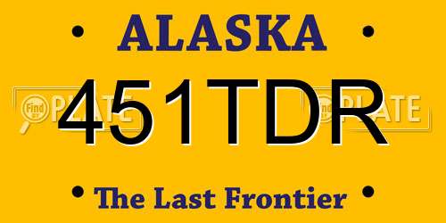 451TDR Alaska License Plate