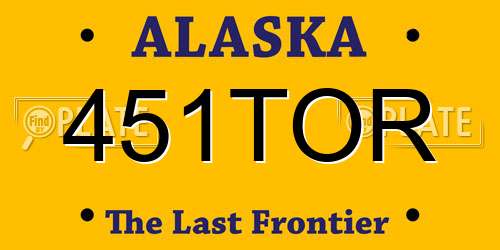 451TOR Alaska License Plate