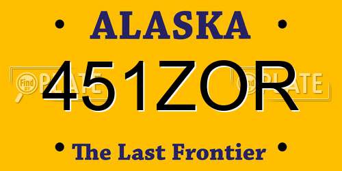 451ZOR Alaska License Plate