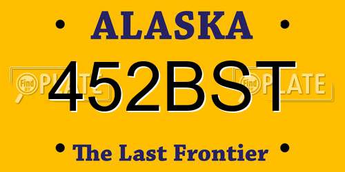 452BST Alaska License Plate