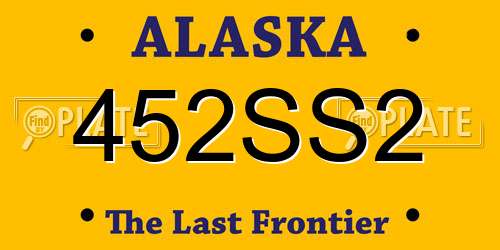 452SS2 Alaska License Plate