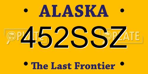 452SSZ Alaska License Plate